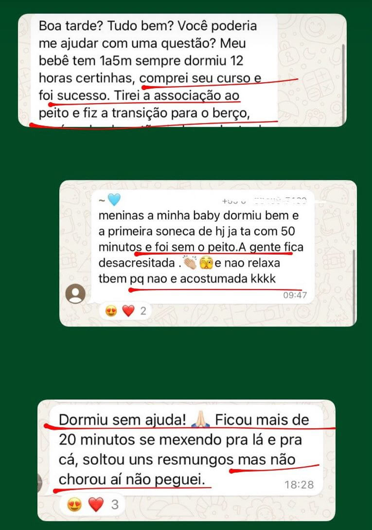 Depoimento de cliente em formato de print de conversa.